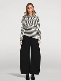 Cowlneck Jersey Top Stripe Print