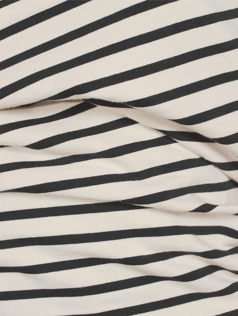 Cowlneck Jersey Top Stripe Print
