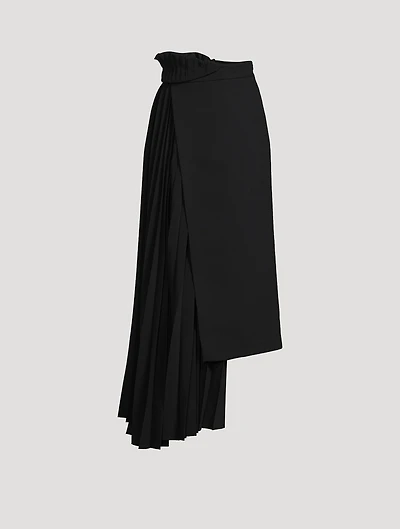 Asymmetric Crêpe Maxi Skirt