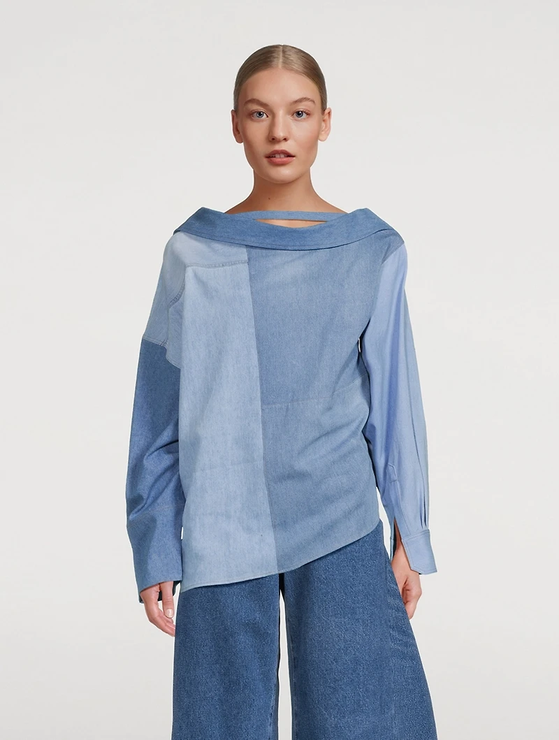 Patchwork Denim Shirt