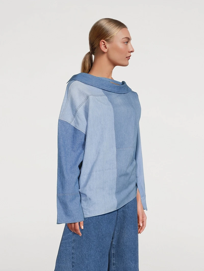 Patchwork Denim Shirt