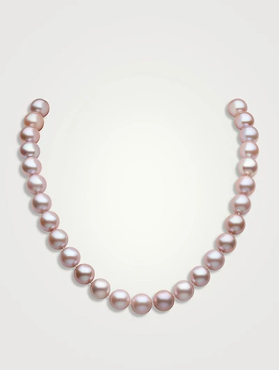 18K Rose Gold Pearl And Diamond Necklace