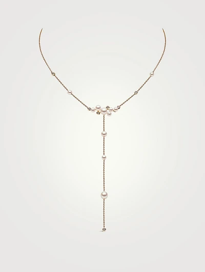 Trend 18K Gold Pearl And Diamond Necklace