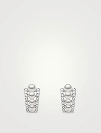 Eclipse 18K White Gold Akoya Pearl And Diamond Dusk Earrings