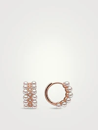 Eclipse 18K Rose Gold Akoya Pearl And Diamond Twilight Earrings