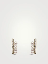 Eclipse 18K Gold Akoya Pearl And Diamond Lunar Earrings