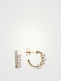 Eclipse 18K Gold Akoya Pearl And Diamond Lunar Earrings
