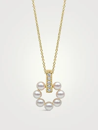 Eclipse 18K Gold Akoya Pearl And Diamond Necklace