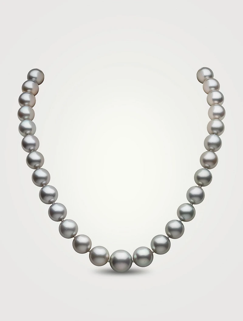 18K White Gold Grey Tahitian Pearl Necklace