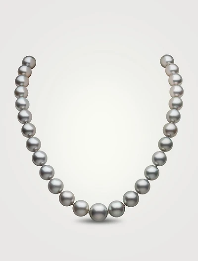 18K White Gold Grey Tahitian Pearl Necklace