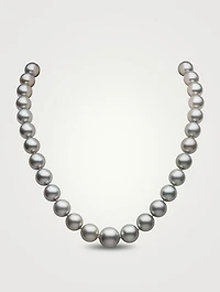 18K White Gold Grey Tahitian Pearl Necklace