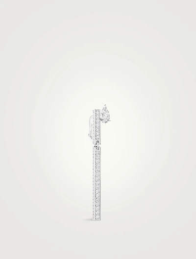 La Ligne 18K White Gold Long Left Earring With Diamonds