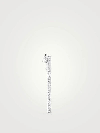 La Ligne 18K White Gold Long Right Earring With Diamonds