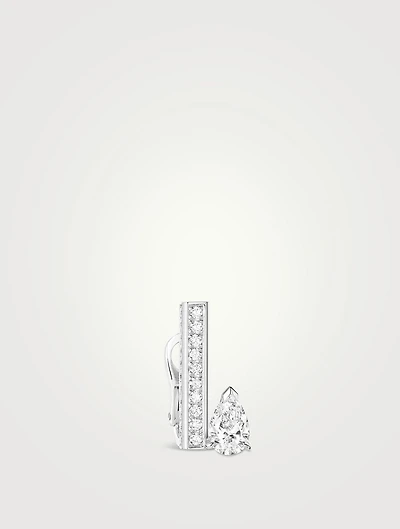 La Ligne 18K White Gold Left Earring With Diamonds