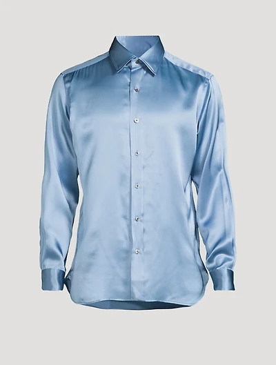 Silk Charmeuse Slim-Fit Shirt