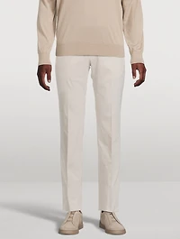 Stretch Cotton Slim-Fit Trousers