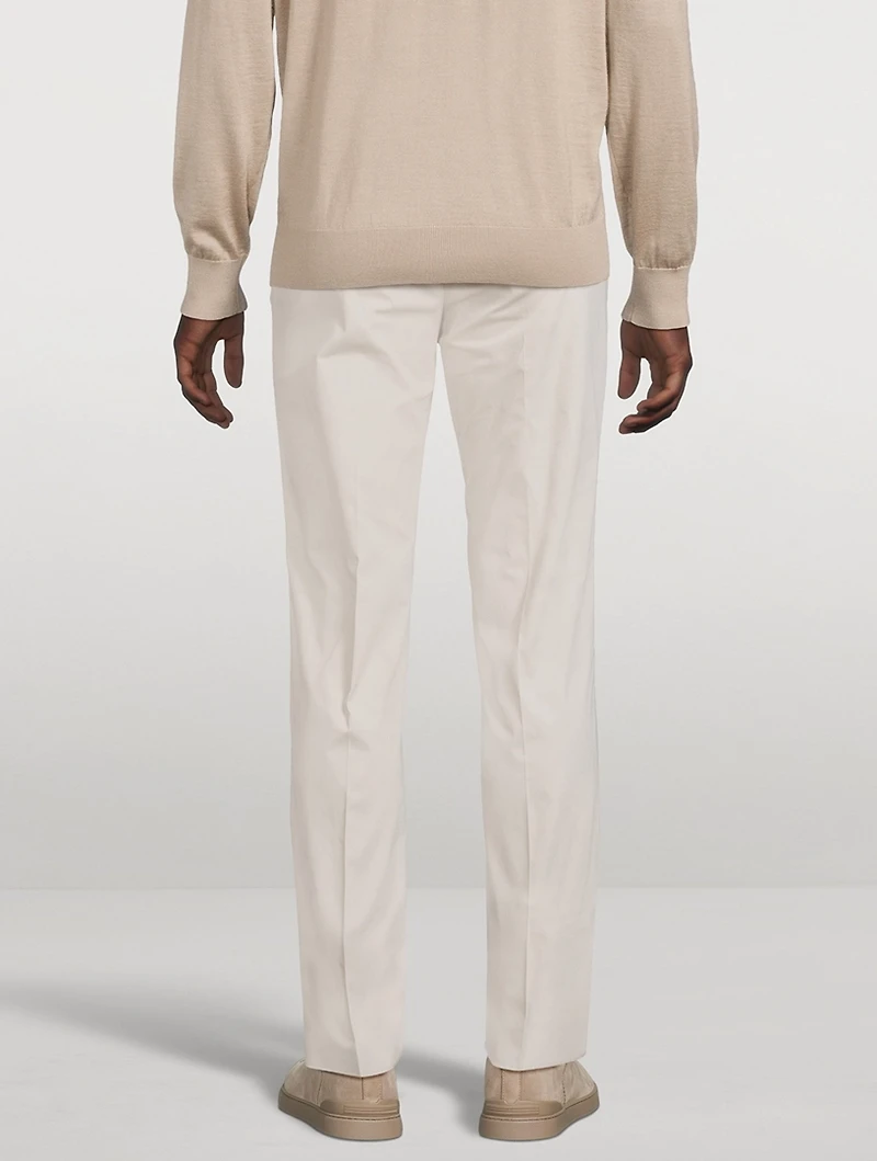 Stretch Cotton Slim-Fit Trousers