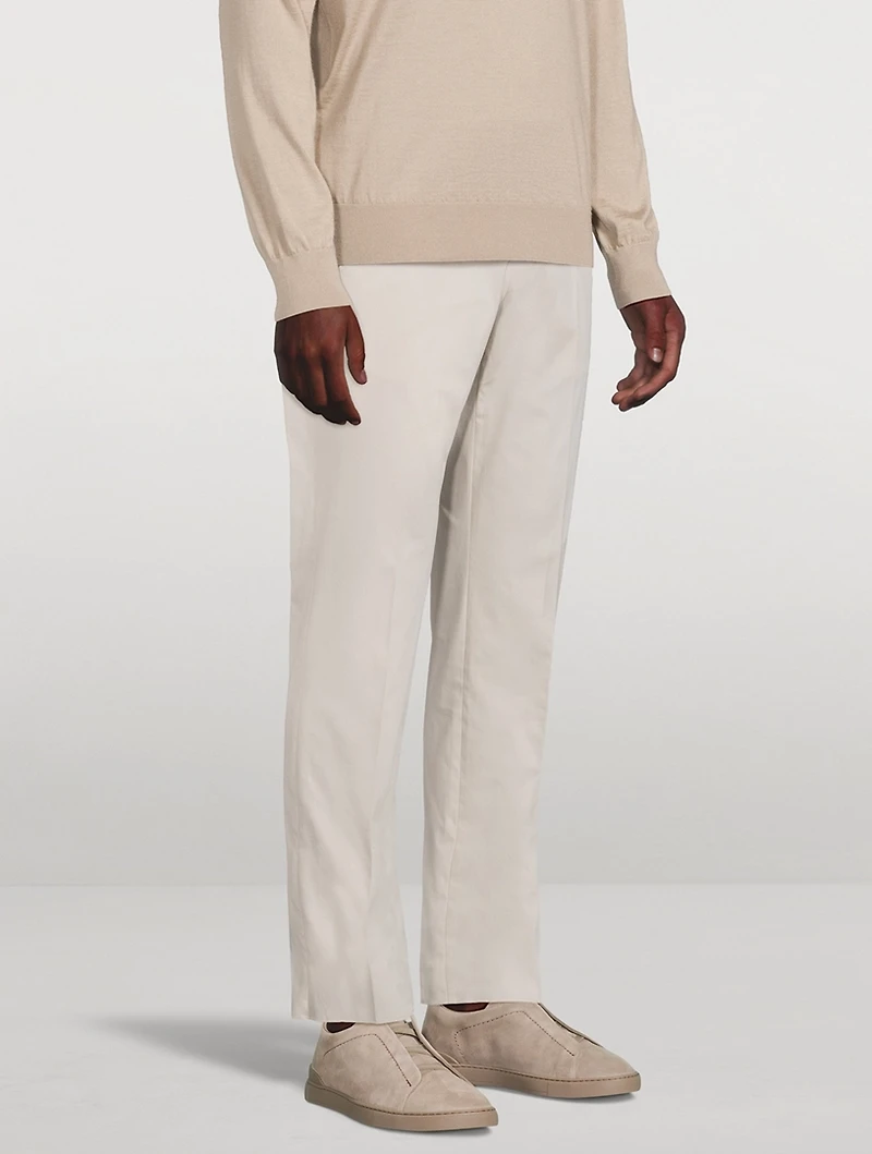 Stretch Cotton Slim-Fit Trousers