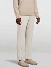 Stretch Cotton Slim-Fit Trousers