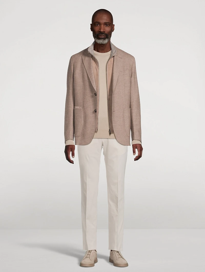 Stretch Cotton Slim-Fit Trousers