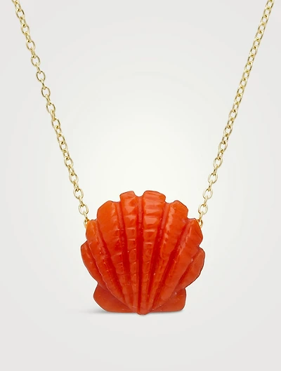 Mar, Sol Y Fruta 9K Gold Concha Necklace