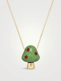 Amanita 9K Gold Mushroom Necklace