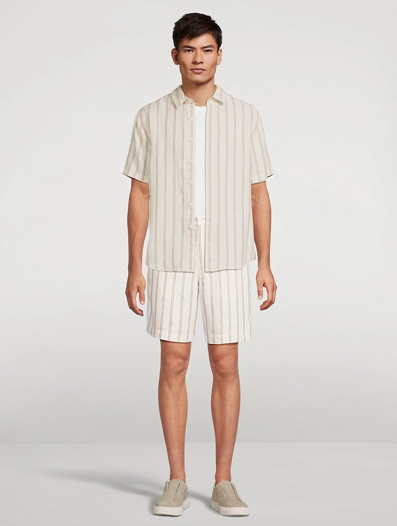 Mesa Stripe Hemp Short-Sleeve Shirt