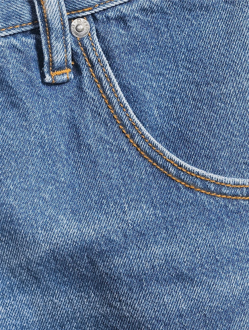 Wrapped Denim Mini Skirt