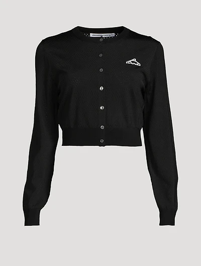 Cropped Mesh Cardigan