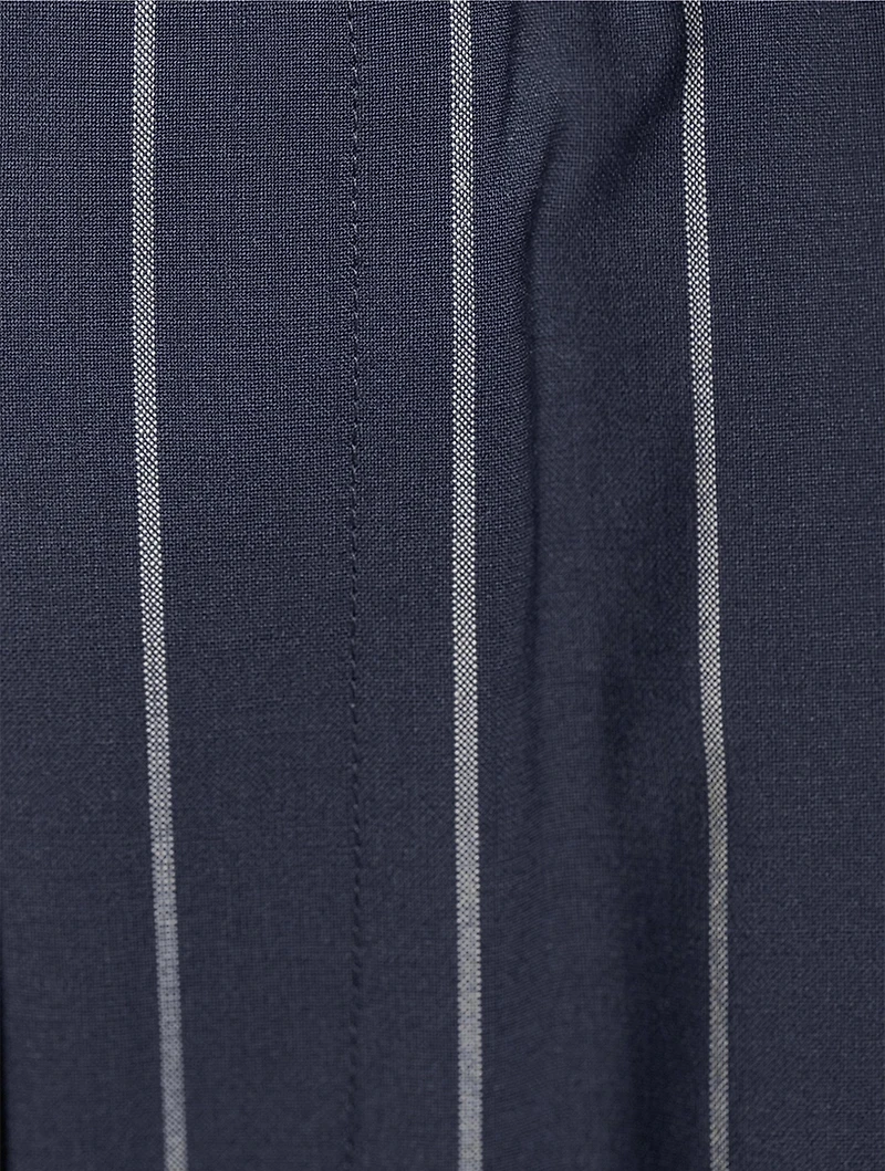 Barrel-Leg Trousers Pinstripe Print