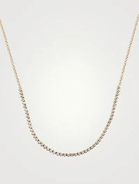 14K Gold Segment Necklace With Diamonds