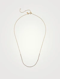 14K Gold Segment Necklace With Diamonds