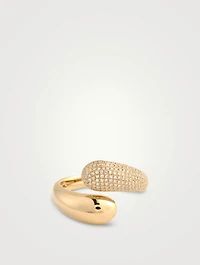 Jumbo 14K Gold Double Dome Ring With Diamonds