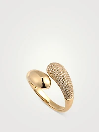 Jumbo 14K Gold Double Dome Ring With Diamonds