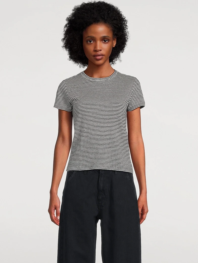 The Linen Baby Tee Stripe Print