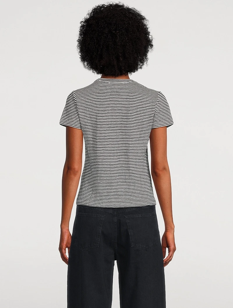 The Linen Baby Tee Stripe Print