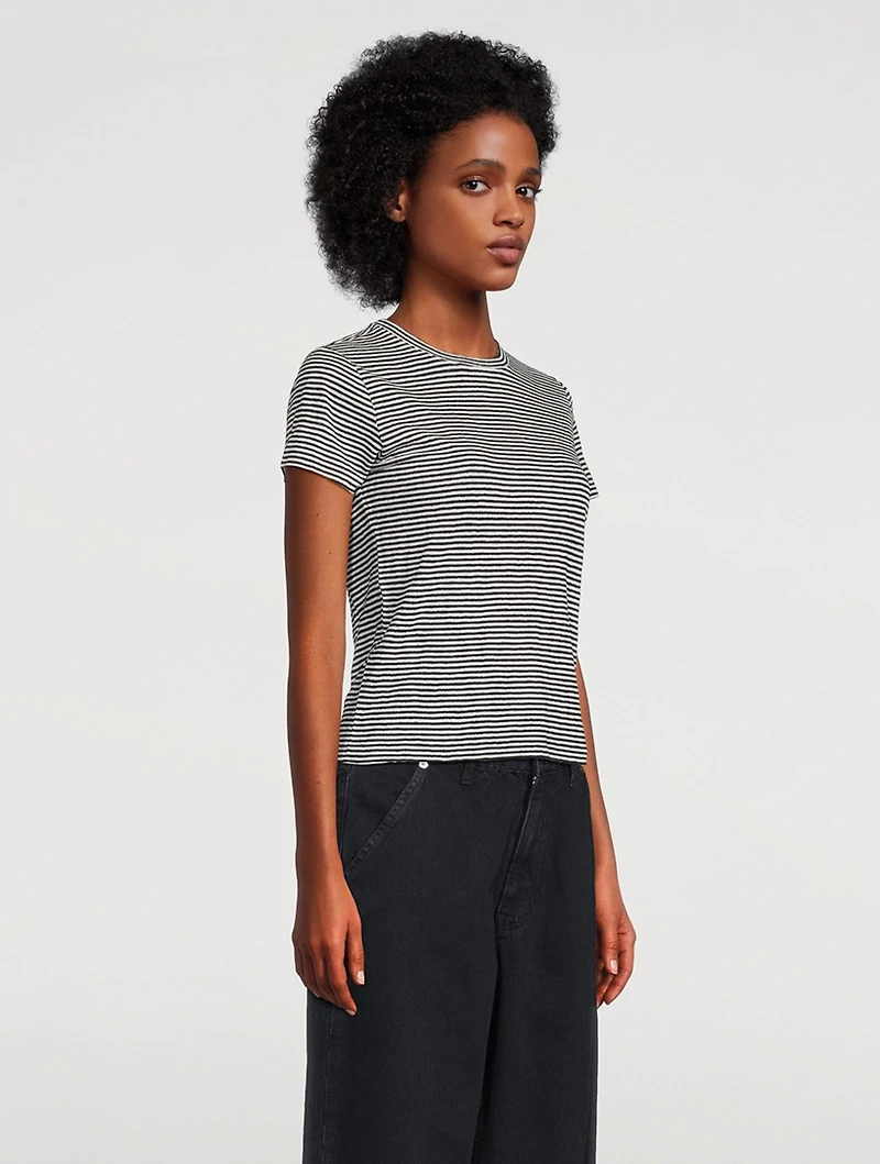 The Linen Baby Tee Stripe Print