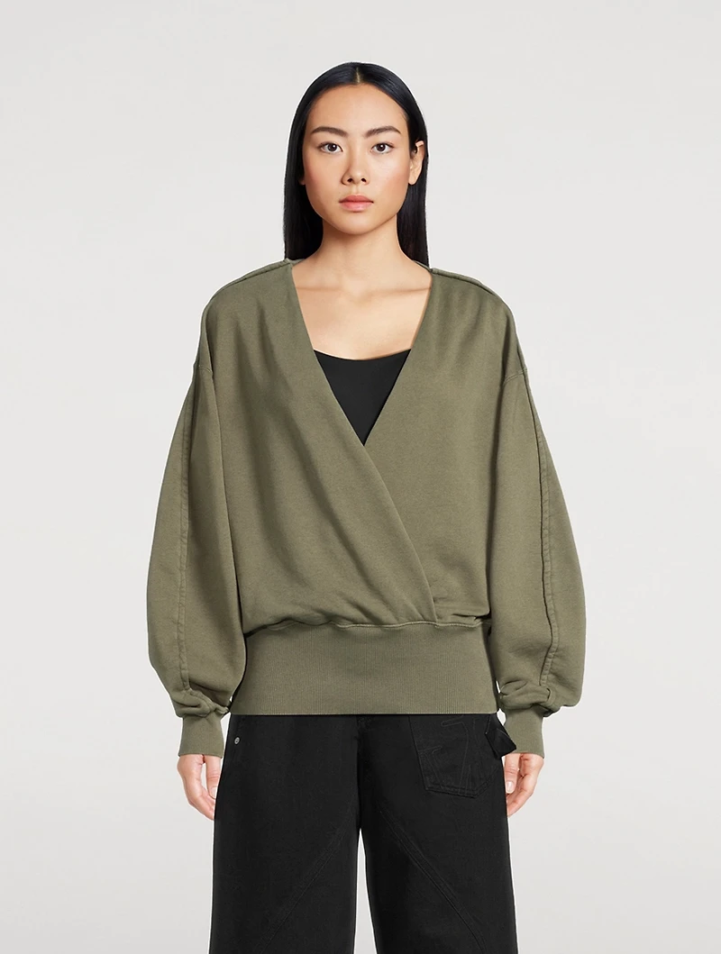 Wrap-Front Sweatshirt