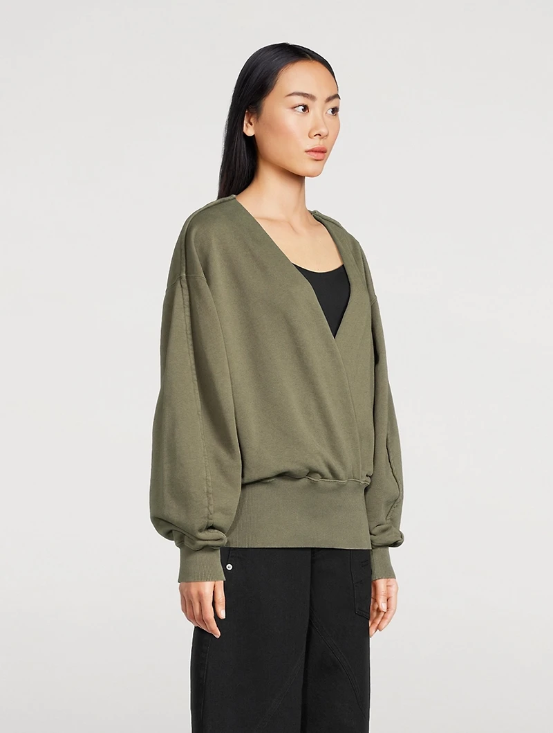 Wrap-Front Sweatshirt