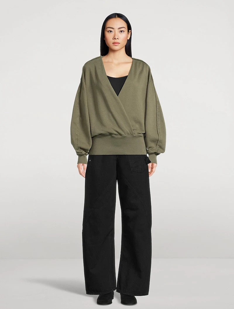 Wrap-Front Sweatshirt
