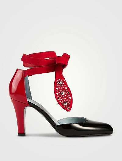 Foliefoliage Patent Leather Ankle-Tie Pumps