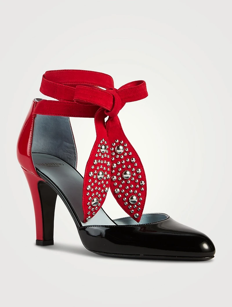 Foliefoliage Patent Leather Ankle-Tie Pumps