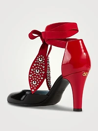 Foliefoliage Patent Leather Ankle-Tie Pumps