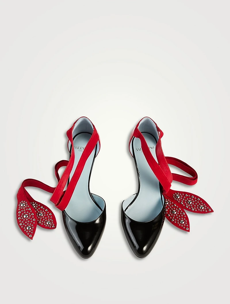 Foliefoliage Patent Leather Ankle-Tie Pumps