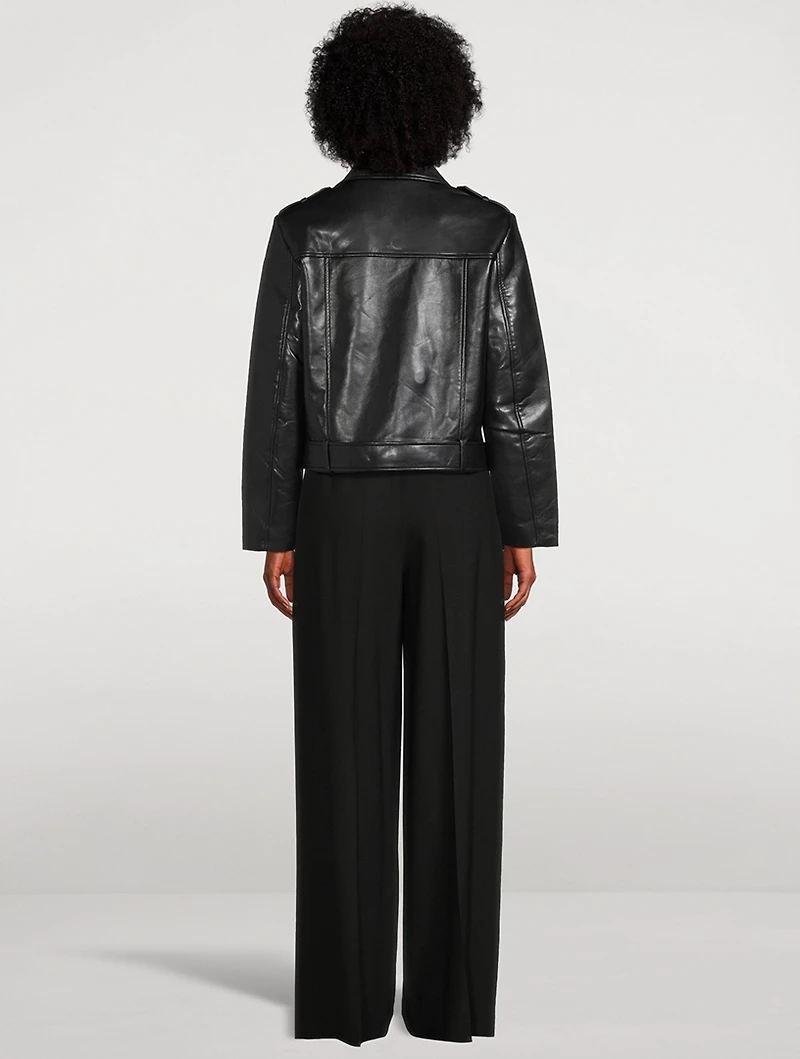 Greer Recycled Leather Moto Jacket