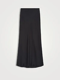 Bar Silk Midi Slip Skirt