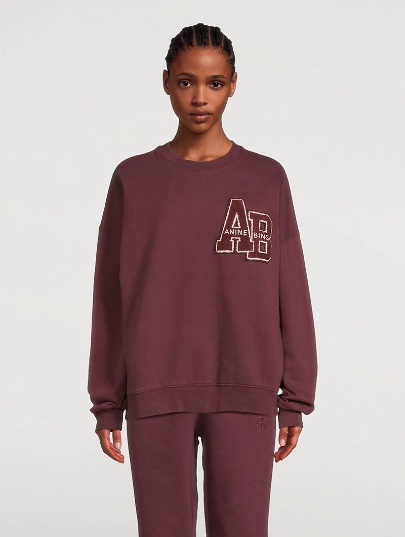 Miles Oversized Letterman Logo Sweatshirt