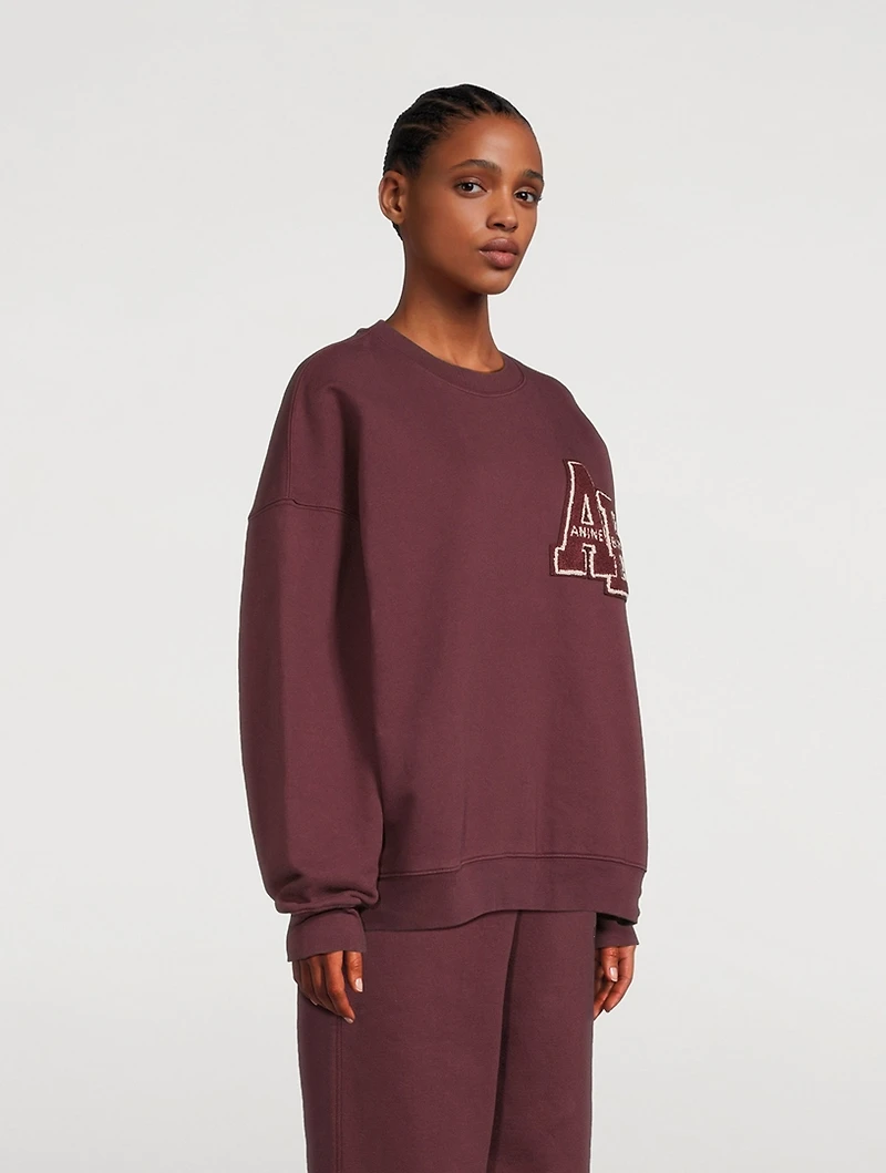 Miles Oversized Letterman Logo Sweatshirt