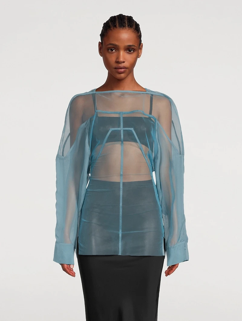 Hollywood Collage Tulle Blouse