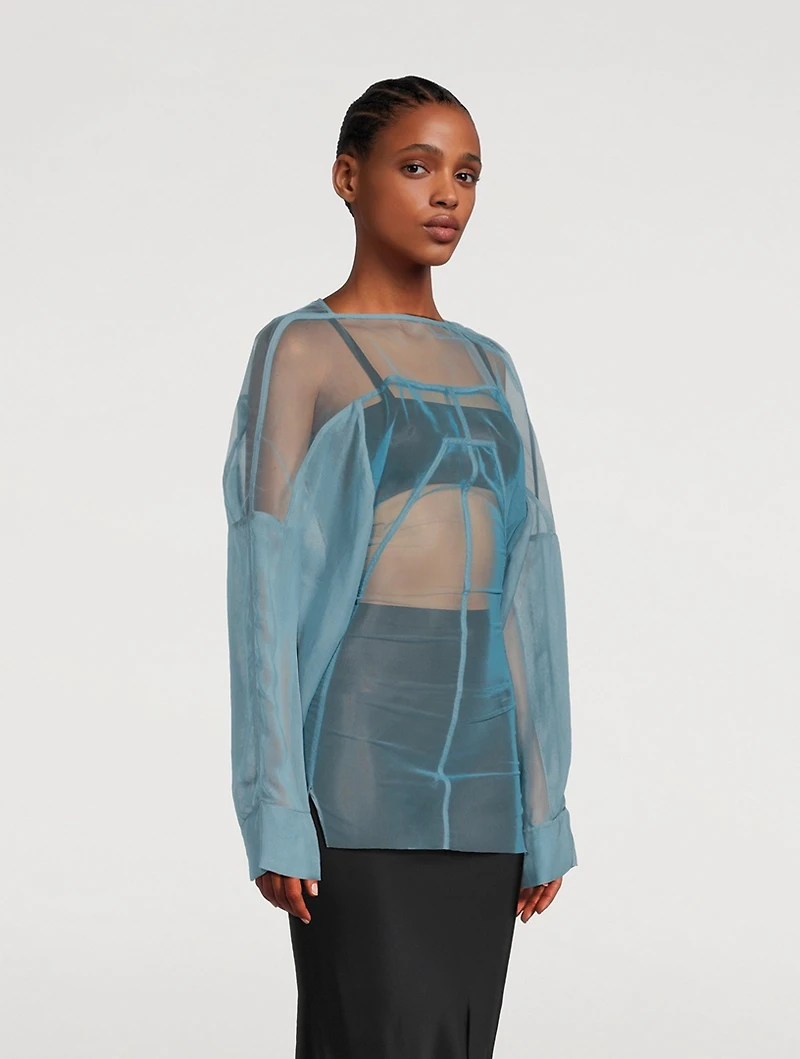 Hollywood Collage Tulle Blouse